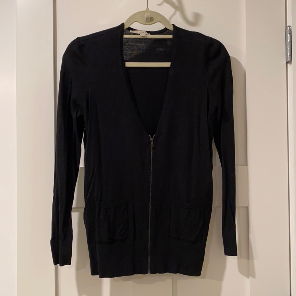 Black Loft Half Zip Cardigan